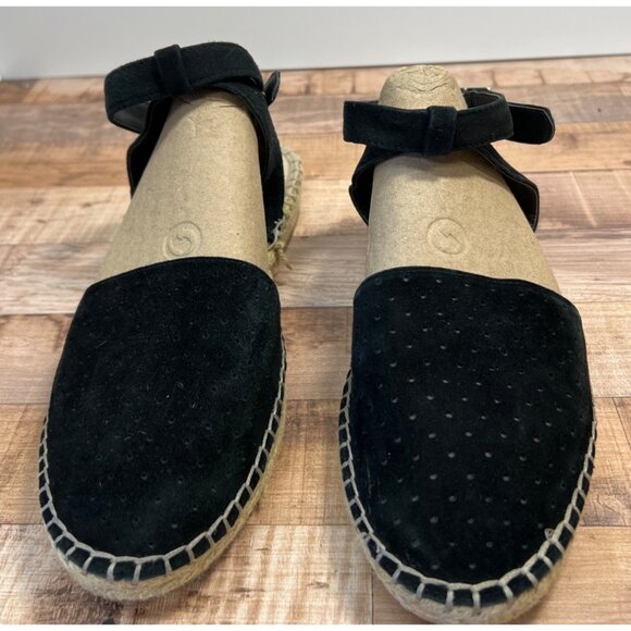 Steve Madden Womens Black Suede Espadrille Sandals With Ankle Strap 8M - Picture 2 of 4